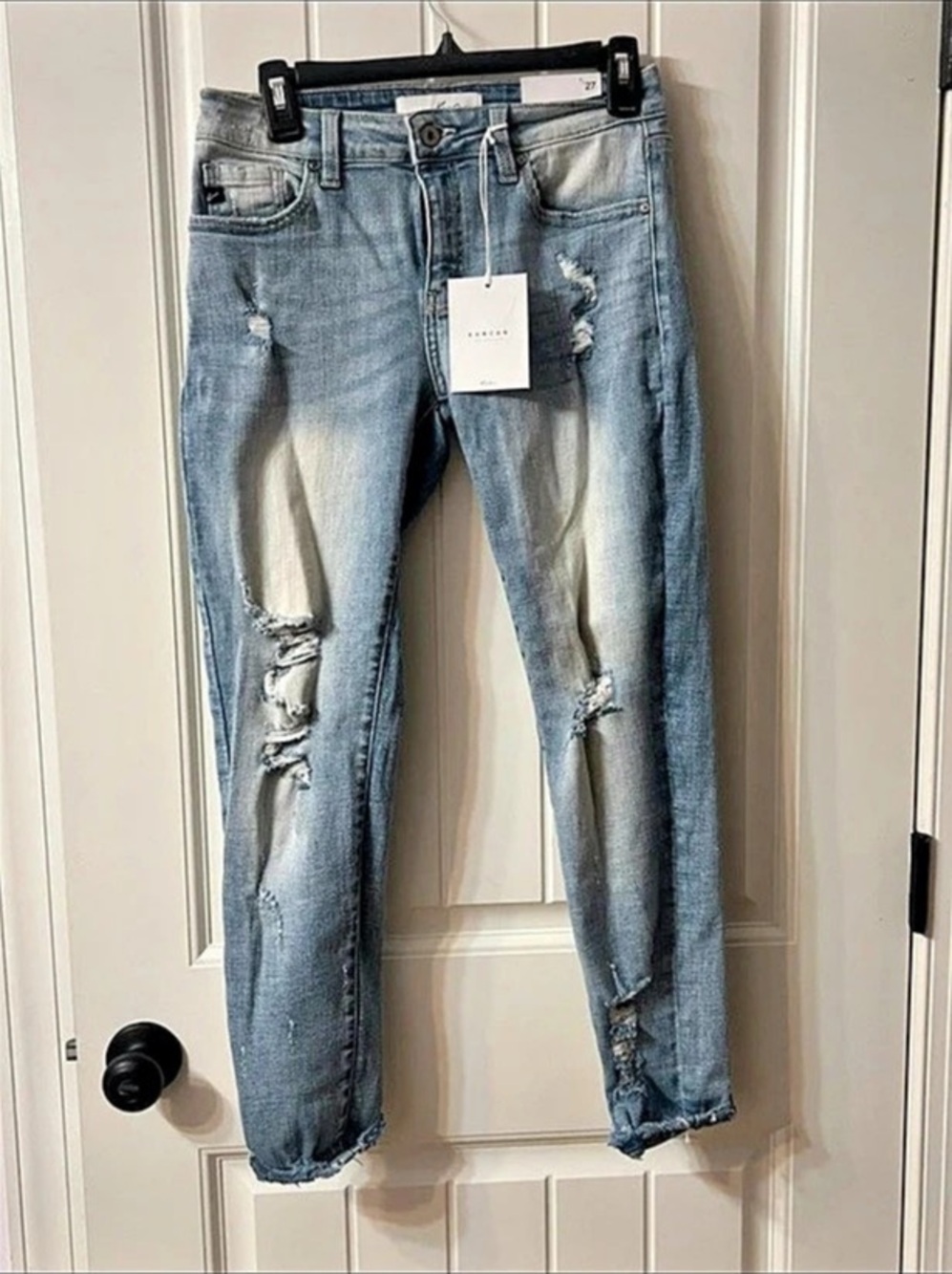 Kancan Distressed Skinny Jeans in Blue Size 7/27 NWT